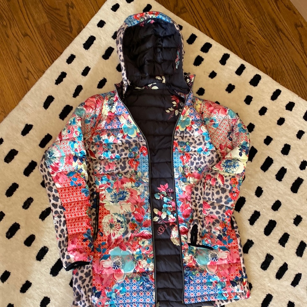 NWT Johnny Was Medium Lubello Reversable Down Parka